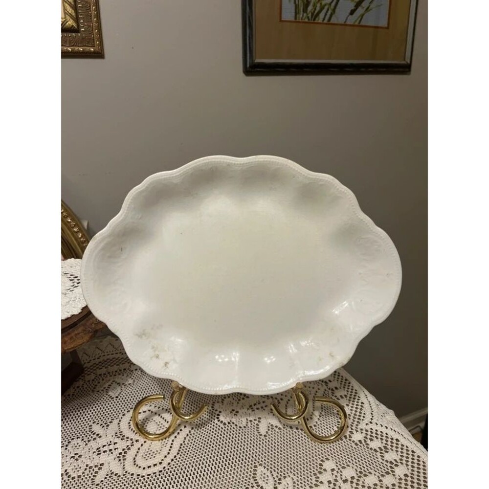 Antique Ironstone scalloped platter